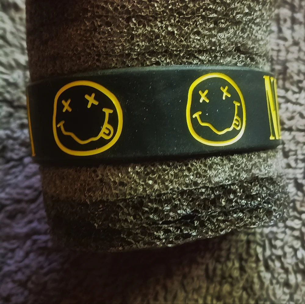 NIRVANA Black and Yellow Rubber Bracelet - Picture 2 of 4